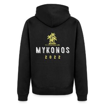 Mykonos 2022 - Veste à capuche bio Premium Unisexe - noir - Dos - Nico (187cm)