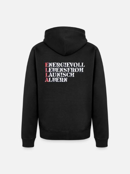 ella - Unisex Premium Bio Zip Hoodie - Schwarz