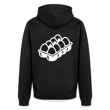 Eier symbol - Unisex Premium Bio Zip Hoodie - Schwarz - Hinten - Nico (187cm)
