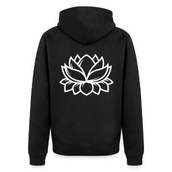 Icône de l’icône de la rose d’eau - Veste à capuche bio Premium Unisexe - noir - Dos - Nico (187cm)