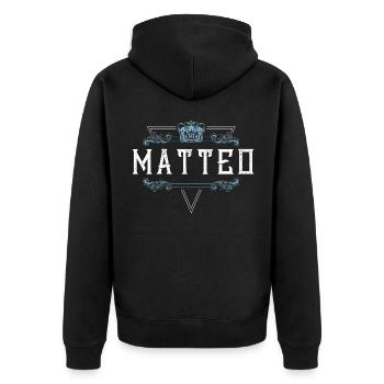 Matteo - Veste à capuche bio Premium Unisexe - noir - Dos - Nico (187cm)