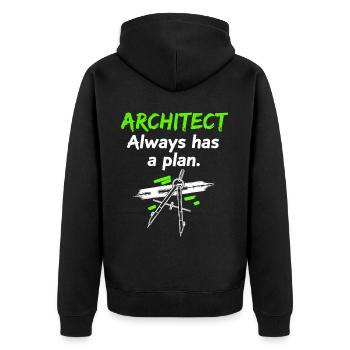 L’architecte a toujours un plan – Drôle de dicton - Veste à capuche bio Premium Unisexe - noir - Dos - Nico (187cm)