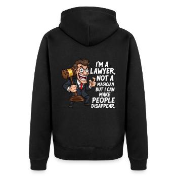 Avocat et magicien : Faites disparaître les gens ! - Veste à capuche bio Premium Unisexe - noir - Dos - Nico (187cm)