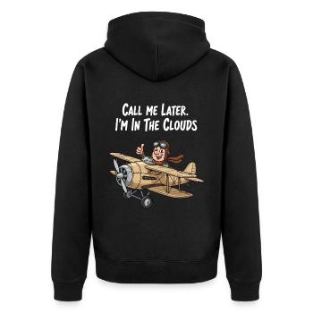 Au-dessus des nuages : avion avion - Veste à capuche bio Premium Unisexe - noir - Dos - Nico (187cm)