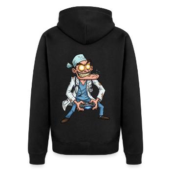 Mad Doctor Gamer | Gambles jour et nuit - Veste à capuche bio Premium Unisexe - noir - Dos - Nico (187cm)