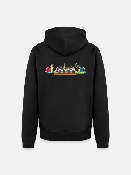 Snails Chess - Unisex Premium Organic Zip Hoodie - black