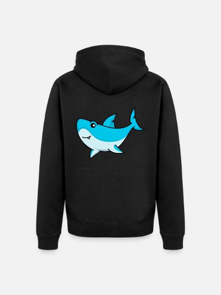 Requin Comic Animal - Veste à capuche bio Premium Unisexe - noir