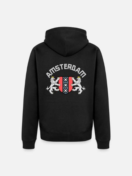 Amsterdam T-shirt - Unisex Premium Organic Zip Hoodie - black