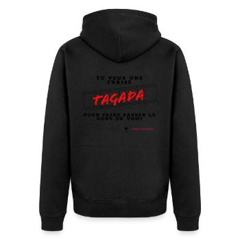 You want a tagada strawberry... pass the taste of vomit - Unisex Premium Organic Zip Hoodie - black - Back - Nico (187cm)
