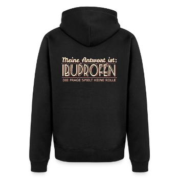 Krankenhaus - Unisex Premium Bio Zip Hoodie - Schwarz - Hinten - Nico (187cm)