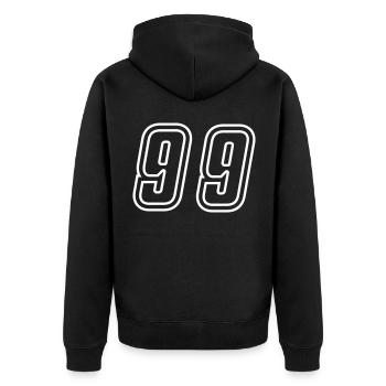 Numéro 99 - Veste à capuche bio Premium Unisexe - noir - Dos - Nico (187cm)