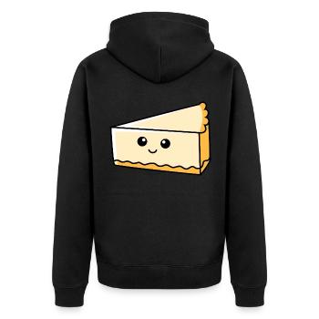 Cheesecake Comic - Unisex Premium Bio Zip Hoodie - Schwarz - Hinten - Nico (187cm)