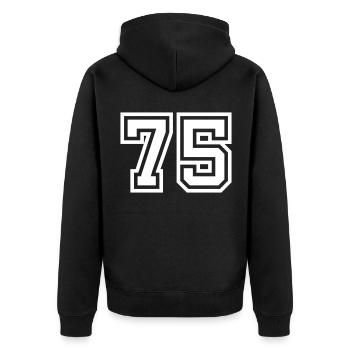 Symbole numérique 75 - Veste à capuche bio Premium Unisexe - noir - Dos - Nico (187cm)