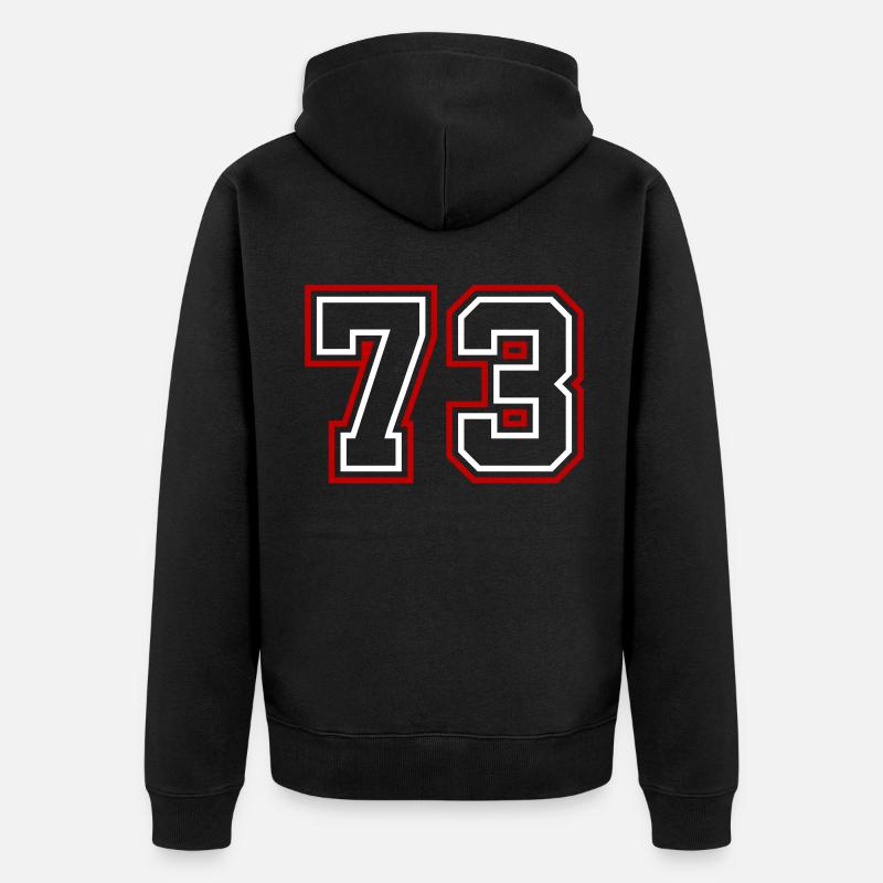 73 Numéro de numéro - Veste à capuche bio Premium Unisexe - noir
