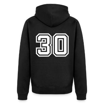 Symbole de 30 chiffres - Veste à capuche bio Premium Unisexe - noir - Dos - Nico (187cm)