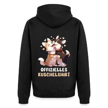 Chemise Câline Officielle Chiens Animal Amour Coeur Doux - Veste à capuche bio Premium Unisexe - noir - Dos - Nico (187cm)