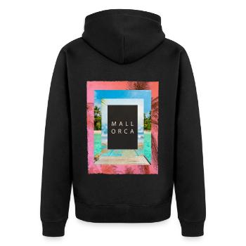 Majorque Été Soleil Plage Mer Palmiers Fête - Veste à capuche bio Premium Unisexe - noir - Dos - Nico (187cm)