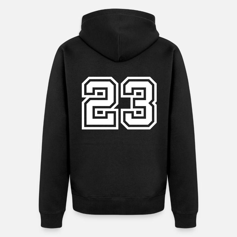 23 Symbole numérique - Veste à capuche bio Premium Unisexe - noir