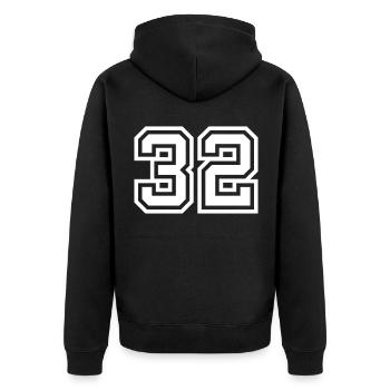 Symbole numérique 32 - Veste à capuche bio Premium Unisexe - noir - Dos - Nico (187cm)