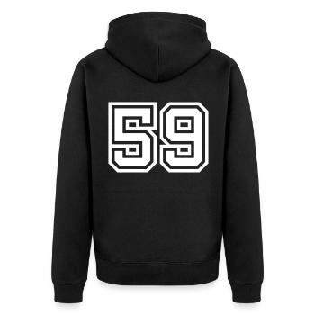 Symbole numérique 59 - Veste à capuche bio Premium Unisexe - noir - Dos - Nico (187cm)