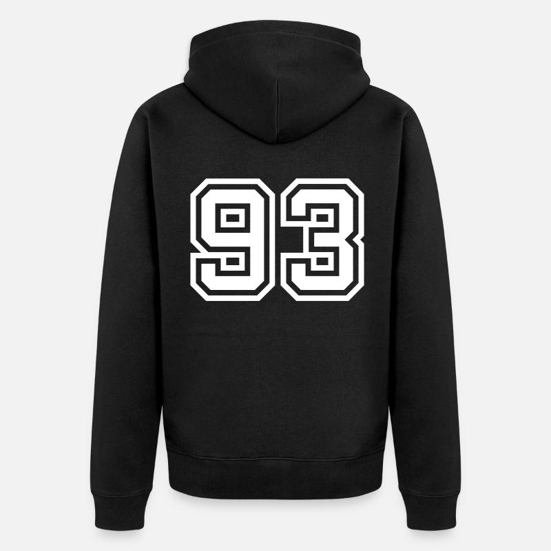 93 Symbole numérique - Veste à capuche bio Premium Unisexe - noir