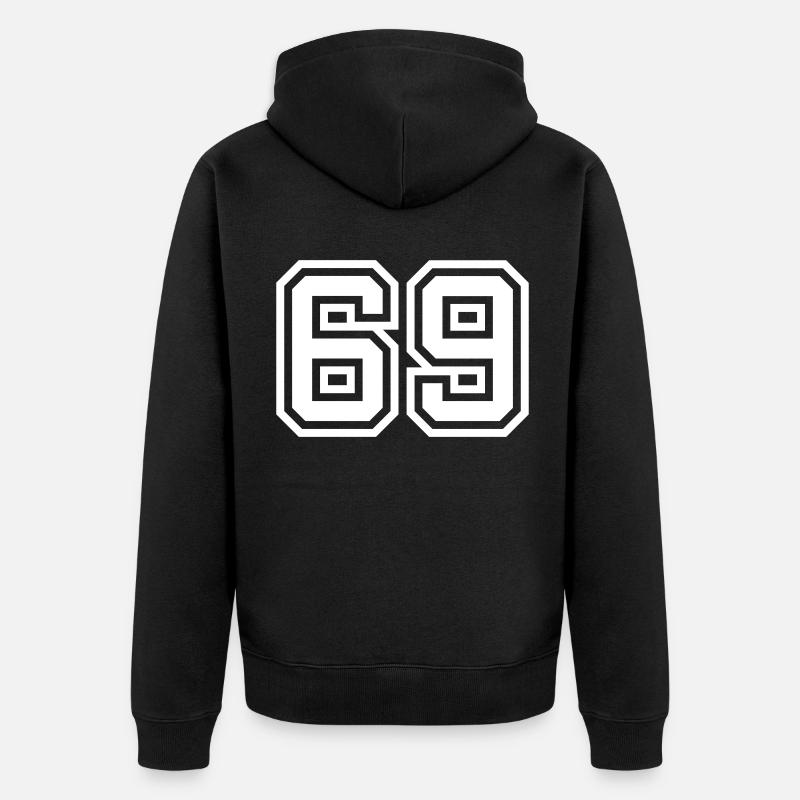 Symbole numérique 69 - Veste à capuche bio Premium Unisexe - noir