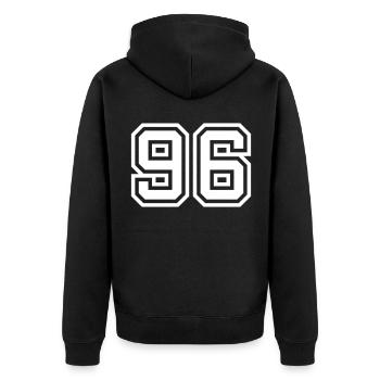 Symbole numérique 96 - Veste à capuche bio Premium Unisexe - noir - Dos - Nico (187cm)