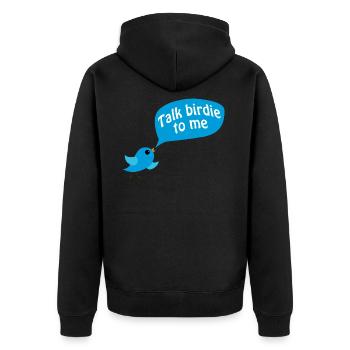 Vogel Humor Wellensittich Spatz Haustier Geschenk - Unisex Premium Bio Zip Hoodie - Schwarz - Hinten - Nico (187cm)