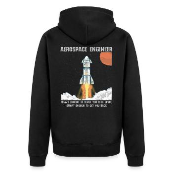 Raumfahrtingenieur Raumfahrt Luft Astronaut Rakete - Unisex Premium Bio Zip Hoodie - Schwarz - Hinten - Nico (187cm)
