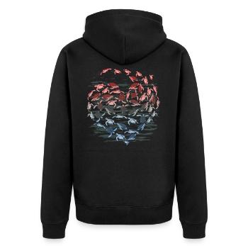 Schildkröte Herz Liebhaber Ozean Geschenkidee - Unisex Premium Bio Zip Hoodie - Schwarz - Hinten - Nico (187cm)