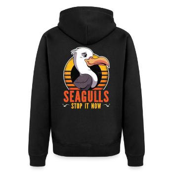 Mouette Mer Stop It Now Plage Oiseaux Cadeau - Veste à capuche bio Premium Unisexe - noir - Dos - Nico (187cm)