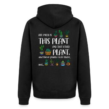 Plant gardener plant lovers gift - Unisex Premium Organic Zip Hoodie - black - Back - Nico (187cm)