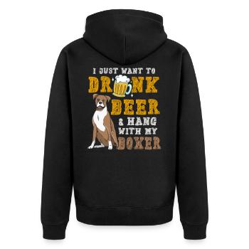bière Boxer chien propriétaire de chien alcool idée cadeau - Veste à capuche bio Premium Unisexe - noir - Dos - Nico (187cm)