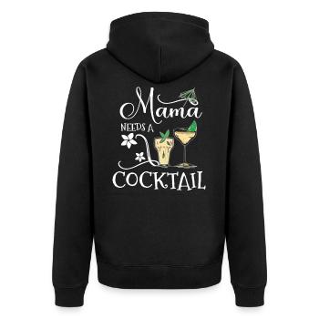 Maman a besoin d’un cocktail fête alcool cadeau - Veste à capuche bio Premium Unisexe - noir - Dos - Nico (187cm)