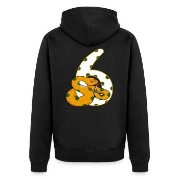 6th Birthday Sixth Snake Reptile Gift - Unisex Premium Organic Zip Hoodie - black - Back - Nico (187cm)