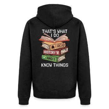 History History Teacher Lesson Gift - Unisex Premium Organic Zip Hoodie - black - Back - Nico (187cm)