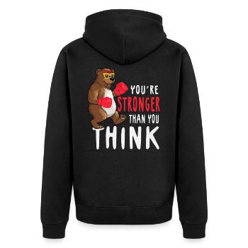 Teddy Bear Cuddly Toy Stuffed Animal Toy - Unisex Premium Organic Zip Hoodie - black - Back - Nico (187cm)