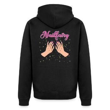 Beautician Nail Technician Nail Salon Gift - Unisex Premium Organic Zip Hoodie - black - Back - Nico (187cm)
