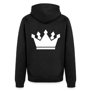 Krone Symbol icon - Unisex Premium Bio Zip Hoodie - Schwarz - Hinten - Nico (187cm)