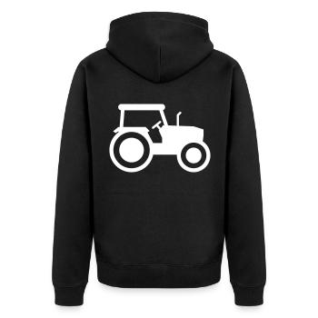 Tractor icon silhouette - Unisex Premium Organic Zip Hoodie - black - Back - Nico (187cm)