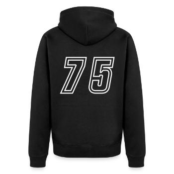 Numéro 75 - Veste à capuche bio Premium Unisexe - noir - Dos - Nico (187cm)