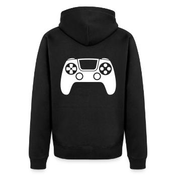 Contrôleur de symbole de manette de jeu - Veste à capuche bio Premium Unisexe - noir - Dos - Nico (187cm)