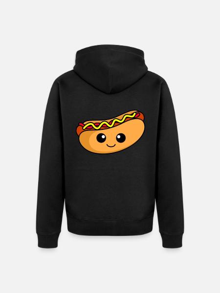 Hotdog Comic - Unisex Premium Bio Zip Hoodie - Schwarz