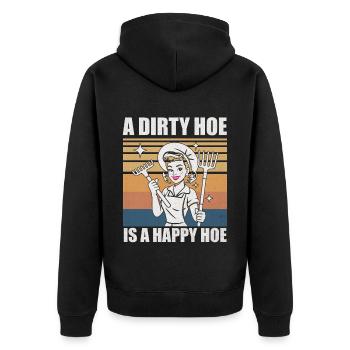 Dirty And Happy Drôle Rétro Jardinage Citation - Veste à capuche bio Premium Unisexe - noir - Dos - Nico (187cm)