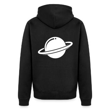 Icône Saturne - Veste à capuche bio Premium Unisexe - noir - Dos - Nico (187cm)