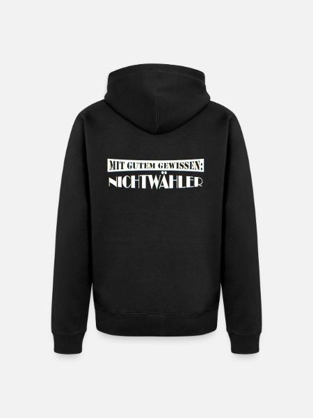 mit gutem Gewissen Nichtwähler - Unisex Premium Bio Zip Hoodie - Schwarz