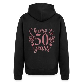 Vive 50 ans - Cadeau d’anniversaire ou d’anniversaire - Veste à capuche bio Premium Unisexe - noir - Dos - Nico (187cm)