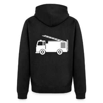 Voiture de pompiers - Veste à capuche bio Premium Unisexe - noir - Dos - Nico (187cm)
