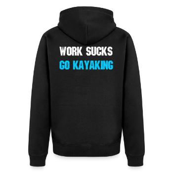 Kayak kayaker sports gift - Unisex Premium Organic Zip Hoodie - black - Back - Nico (187cm)