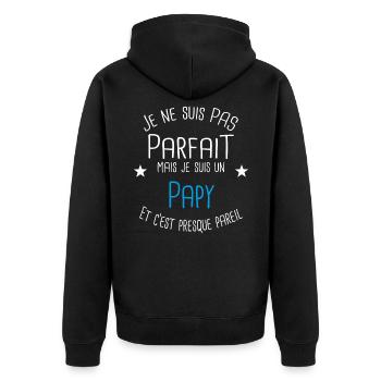 Papy - Veste à capuche bio Premium Unisexe - noir - Dos - Nico (187cm)